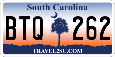 SC license plate BTQ262
