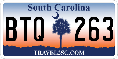 SC license plate BTQ263