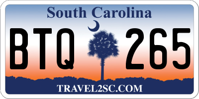 SC license plate BTQ265