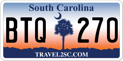 SC license plate BTQ270