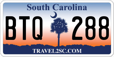SC license plate BTQ288