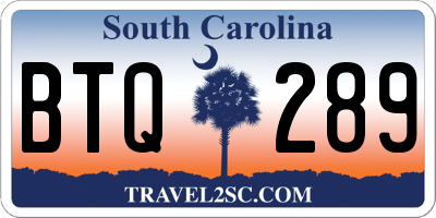 SC license plate BTQ289