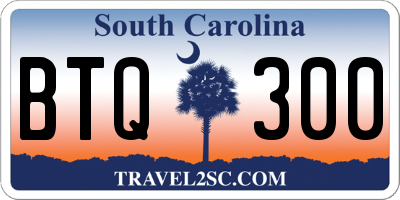 SC license plate BTQ300
