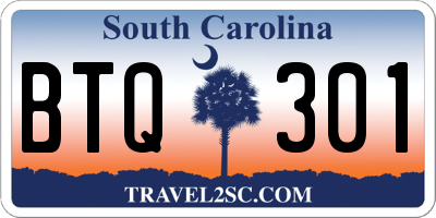 SC license plate BTQ301