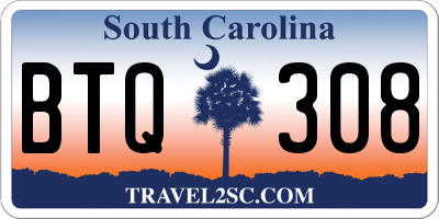 SC license plate BTQ308
