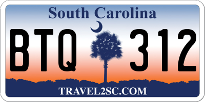 SC license plate BTQ312