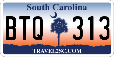 SC license plate BTQ313