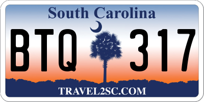 SC license plate BTQ317