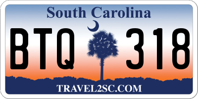 SC license plate BTQ318