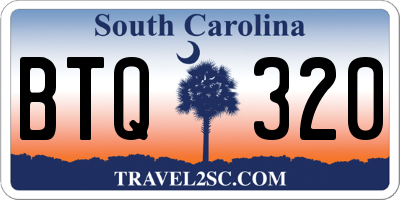 SC license plate BTQ320