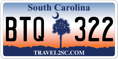 SC license plate BTQ322