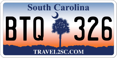 SC license plate BTQ326