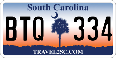 SC license plate BTQ334