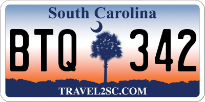 SC license plate BTQ342