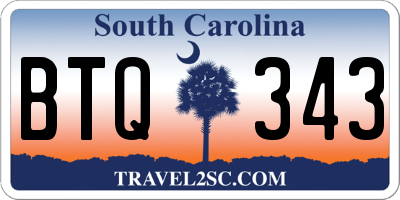 SC license plate BTQ343