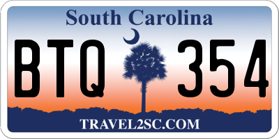SC license plate BTQ354