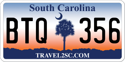 SC license plate BTQ356