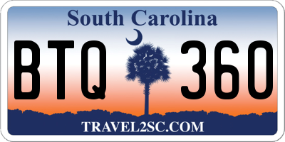SC license plate BTQ360