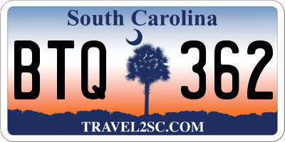 SC license plate BTQ362