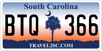 SC license plate BTQ366