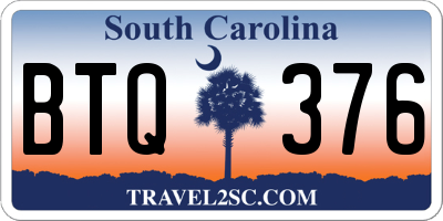 SC license plate BTQ376