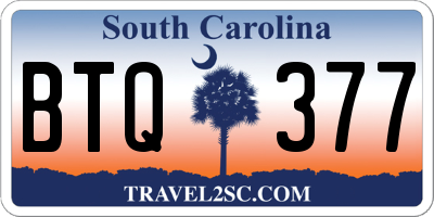 SC license plate BTQ377