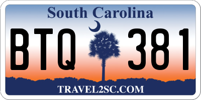 SC license plate BTQ381