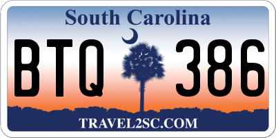 SC license plate BTQ386