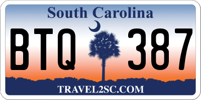 SC license plate BTQ387