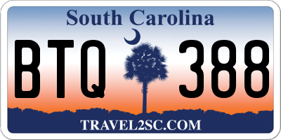 SC license plate BTQ388
