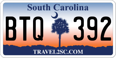 SC license plate BTQ392