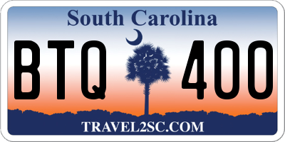 SC license plate BTQ400