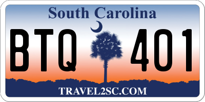 SC license plate BTQ401