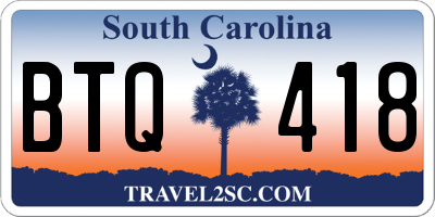 SC license plate BTQ418