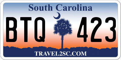 SC license plate BTQ423