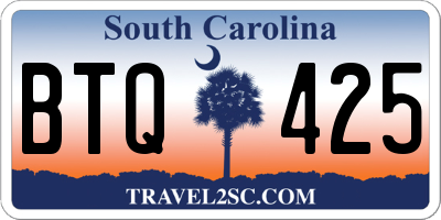 SC license plate BTQ425