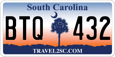 SC license plate BTQ432