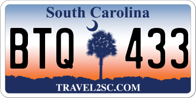 SC license plate BTQ433