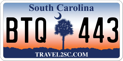 SC license plate BTQ443