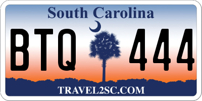 SC license plate BTQ444