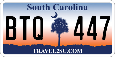 SC license plate BTQ447