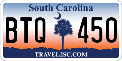 SC license plate BTQ450