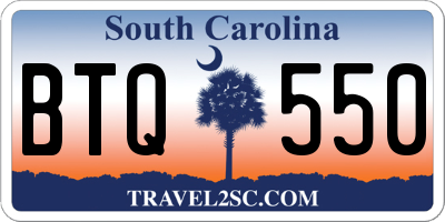 SC license plate BTQ550