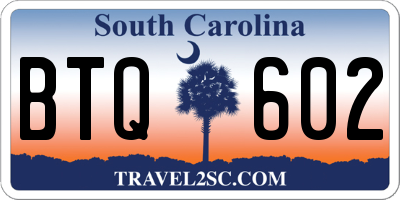 SC license plate BTQ602