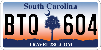 SC license plate BTQ604