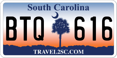 SC license plate BTQ616