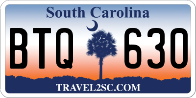 SC license plate BTQ630