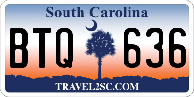SC license plate BTQ636