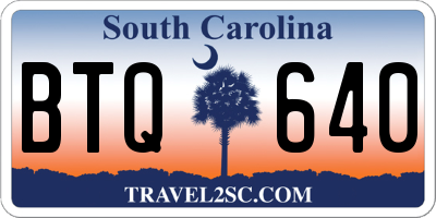 SC license plate BTQ640