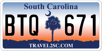 SC license plate BTQ671